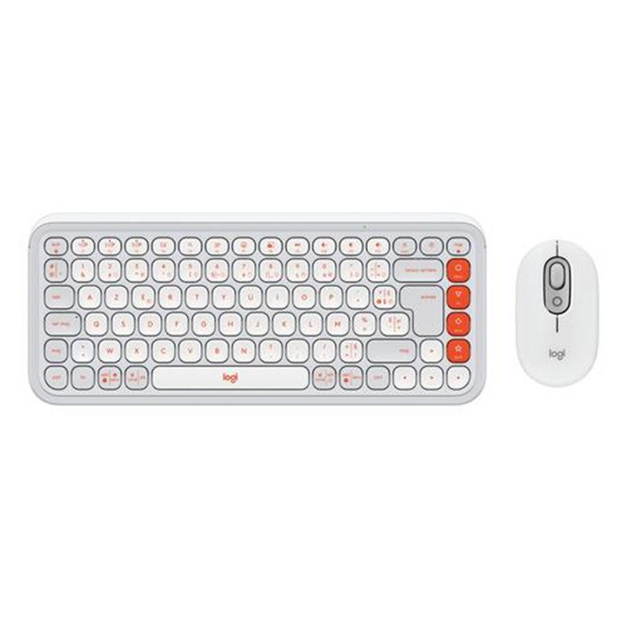 Tastaturen - Logitech POP Icon Combo - Tastatur & Maus Set - Französisch - Weiss - 920-013110