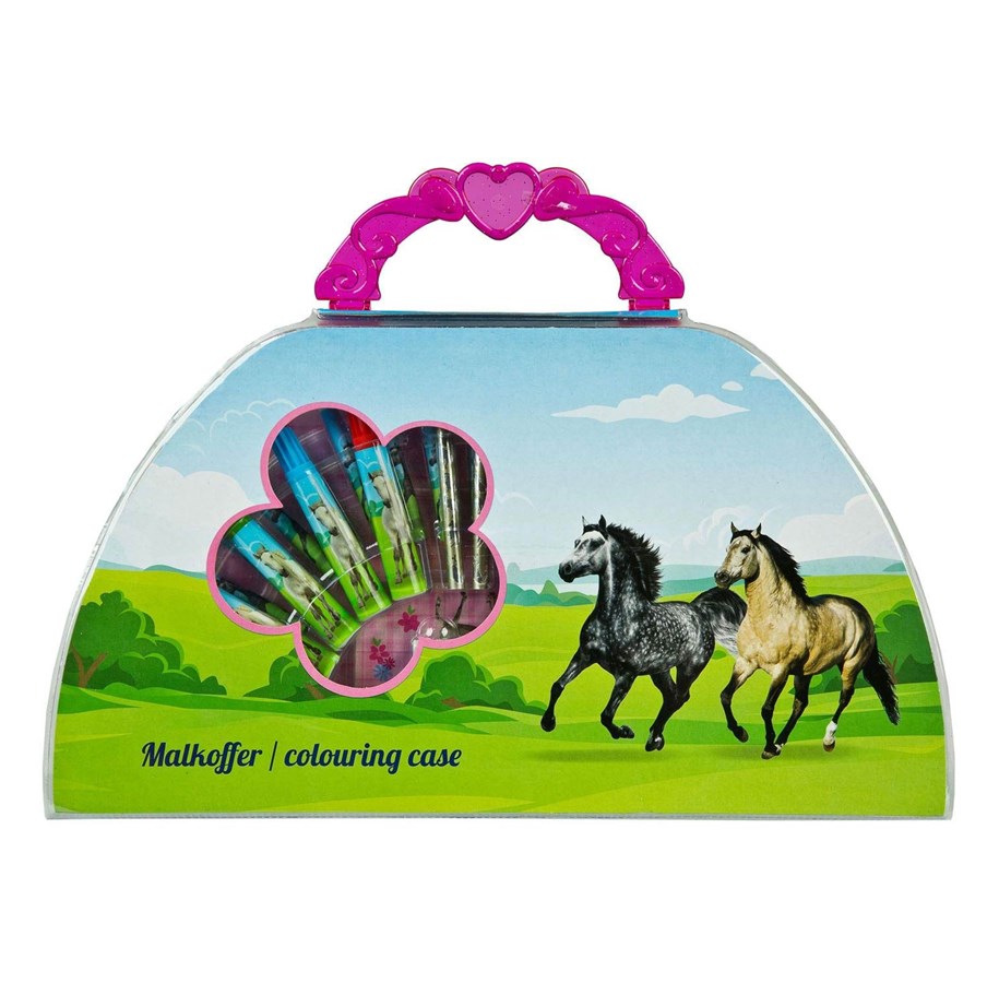Utensilien zum Schreiben und Zeichnen - Undercover - Coloring suitcase Horses 51 pcs. - HOAA4221