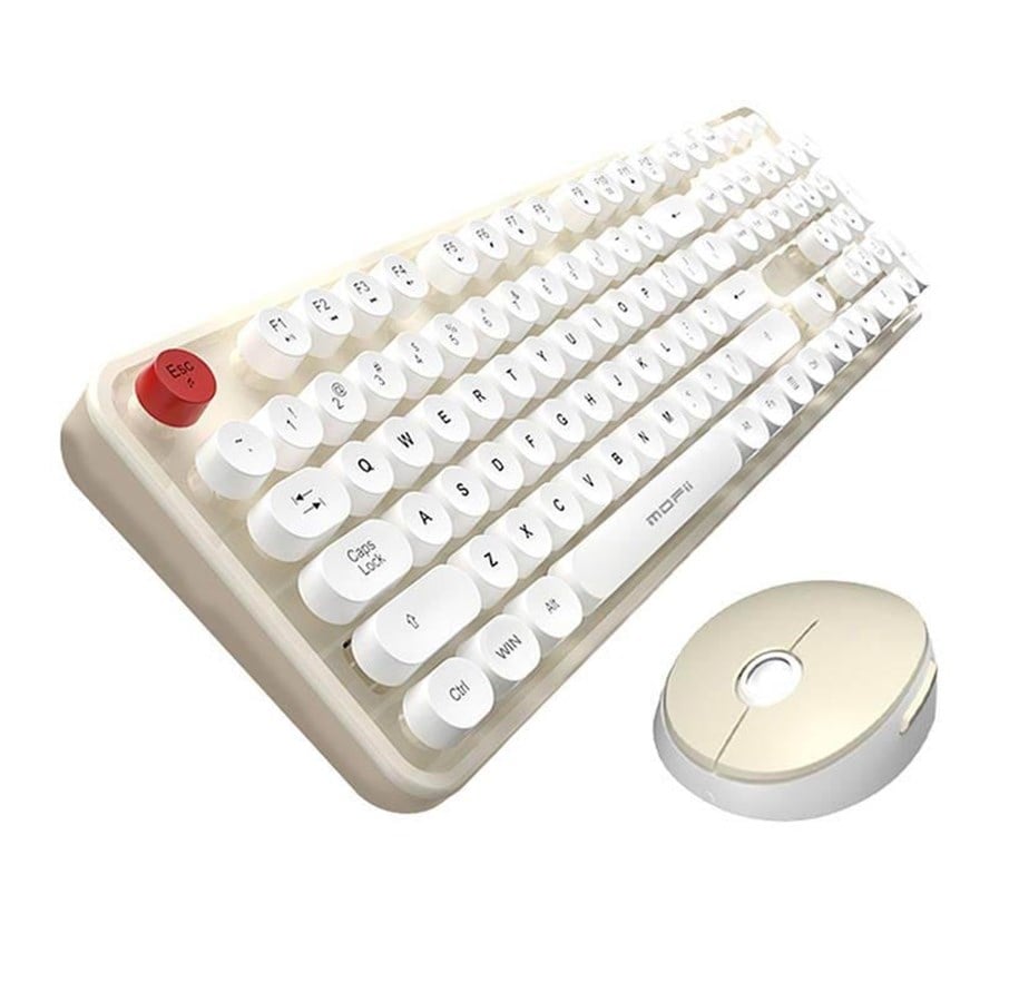 Tastaturen - Mofii Wireless - Tastatur & Maus Set - Full-Size - Englisch - Weiss - SMK-623387AG WB