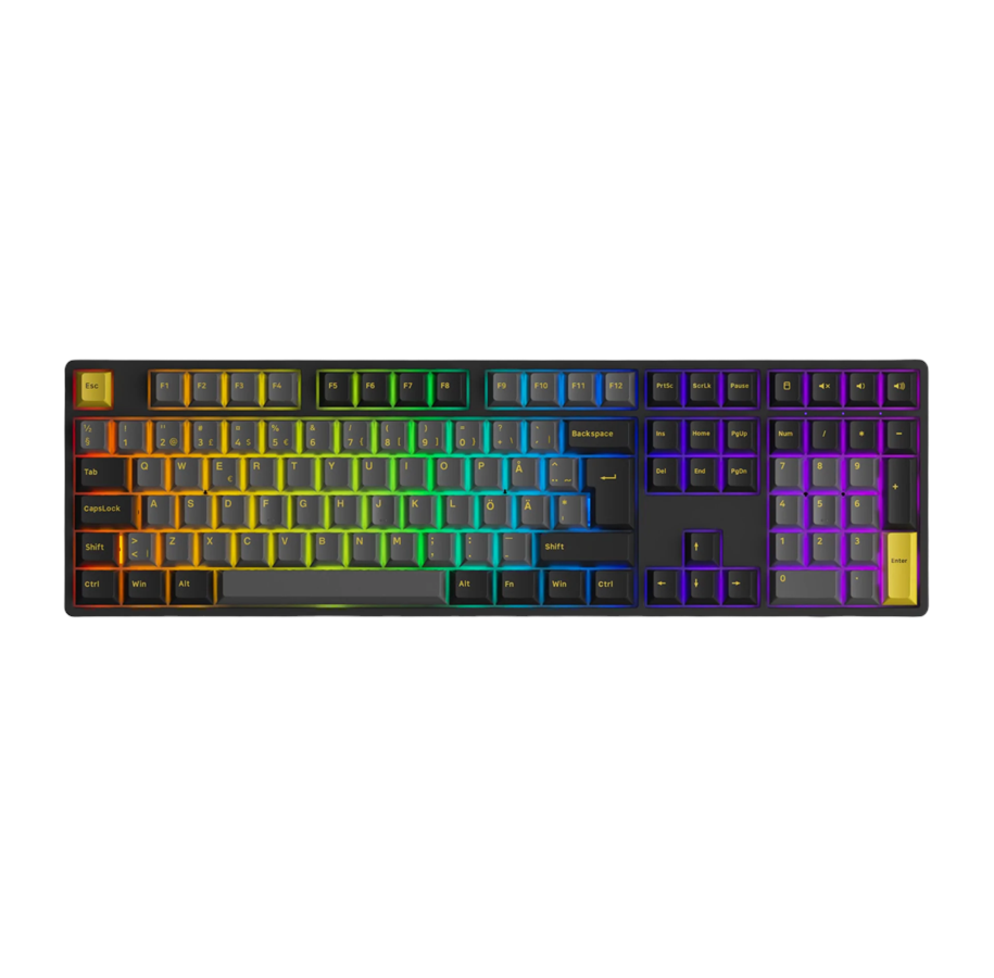 Tastaturen - Akkogear 5108B Black/Gold - V3 Yellow Pro Switch - Gaming Tastaturen - Universal - Schwarz - 6925758630092