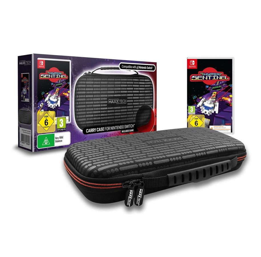 Gaming Zubehör - MAXX TECH Premium Carry Case & Hyper Sentinel Bundle - Miscellaneous Bag - Nintendo Switch - MXT-CASE&HS-SW1&2