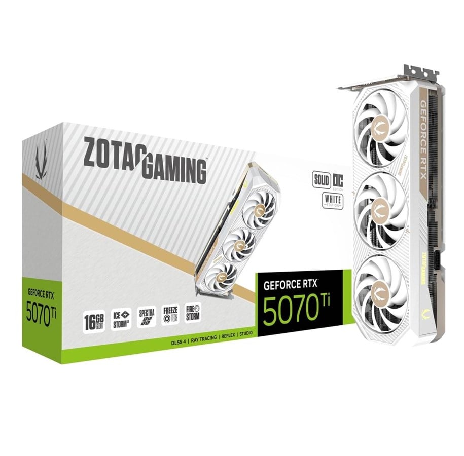 Grafikkarte - ZOTAC GeForce RTX 5070 Ti Solid Core OC White - 16GB GDDR7 RAM - Grafikkarte - ZT-B50710Q2-10P