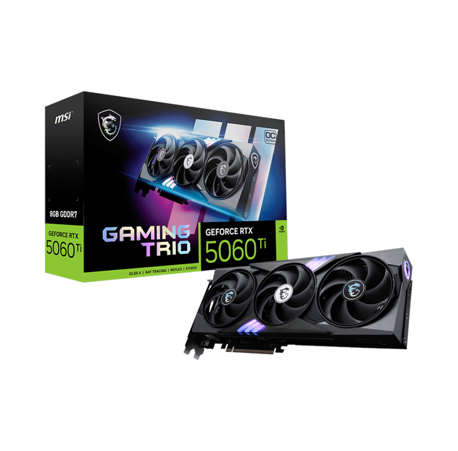 Grafikkarte - MSI GeForce RTX 5060 Ti GAMING TRIO OC - 8GB GDDR7 RAM - Grafikkarte - G506T-8GTC