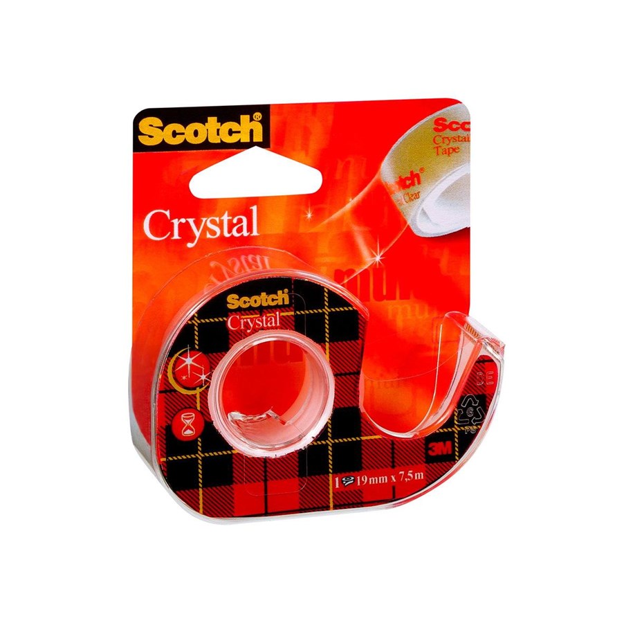 Klebeband und Kleber - 3M Scotch Crystal - dispenser with office tape - 19 mm x 7.5 m - clear tape - XA004835980