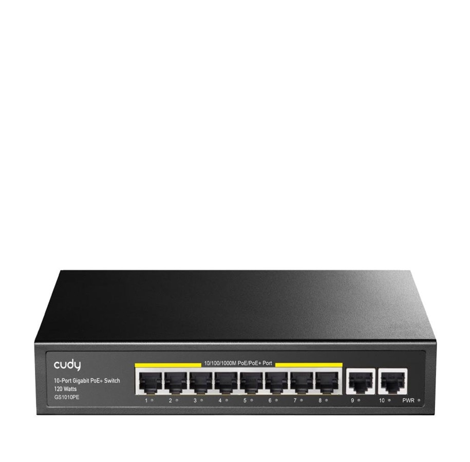 Switches - Cudy GS1010PE 10-Port Gigabit PoE+ Switch (120W) - GS1010PE