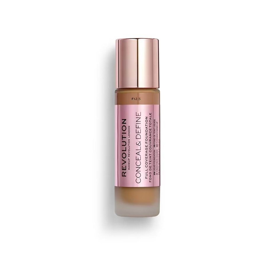 Make-Up - Makeup Revolution Conceal & Define, Oil Free, Cream Foundation, F 12.5, 23 ml - 5057566046053