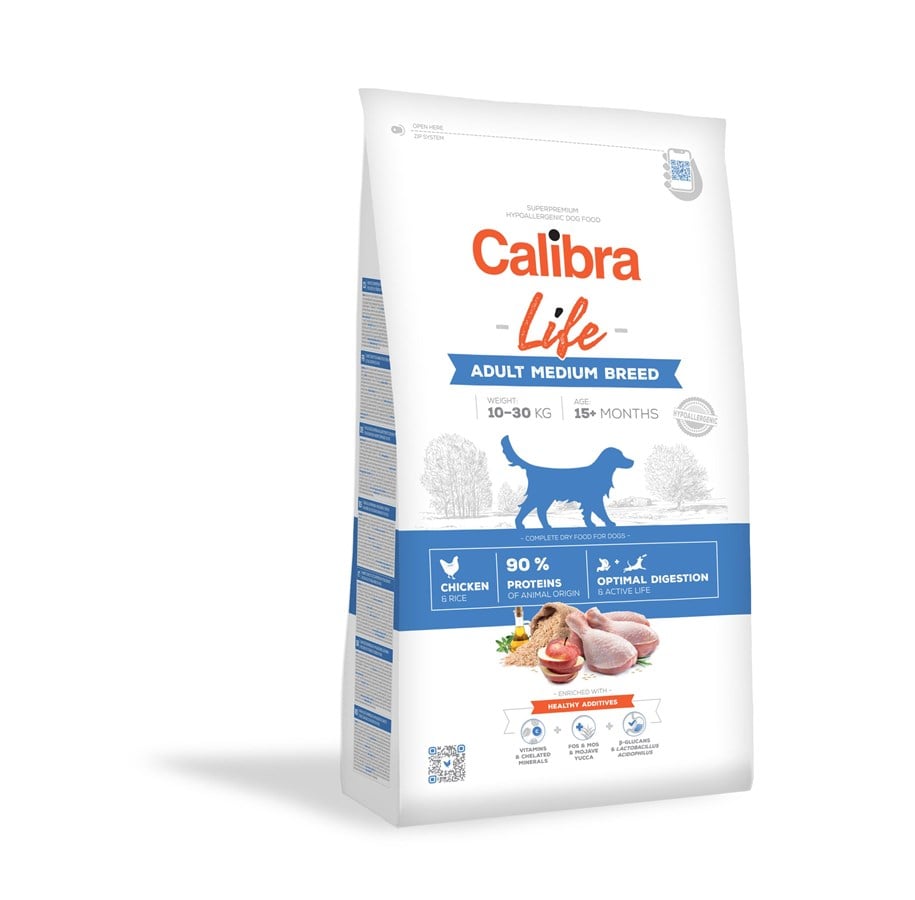 Hunde - Buster Calibra - Dog Life Adult Medium Breed Chicken 12 kg - (381092) - 381092