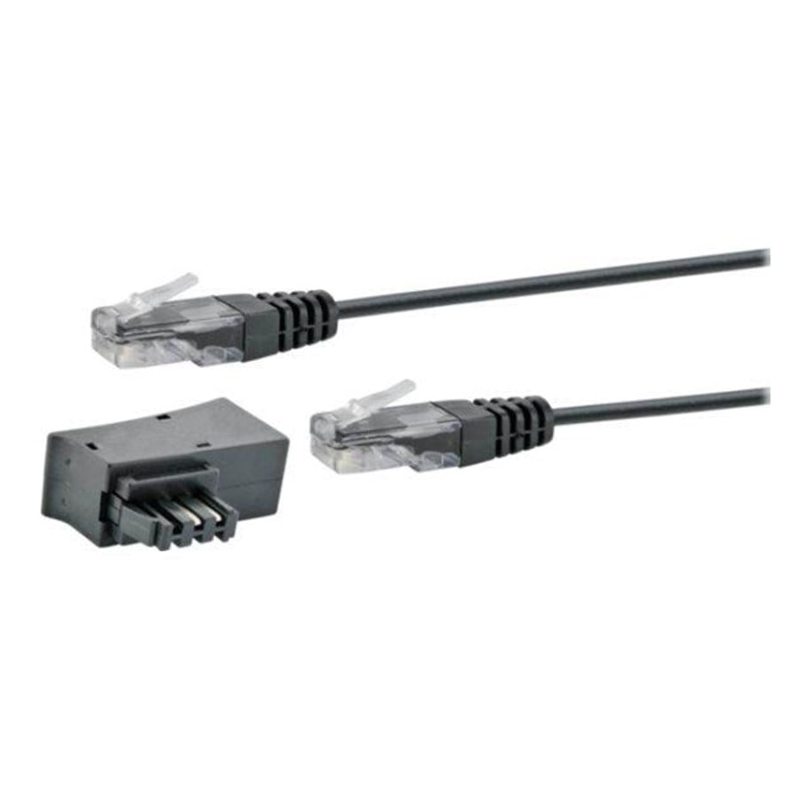 Netzwerk - Kabel - Schwaiger TAE/DSL Adapter With Modem Cable - phone cable kit - 3 m - Schwarz - 3m - TAL6731533