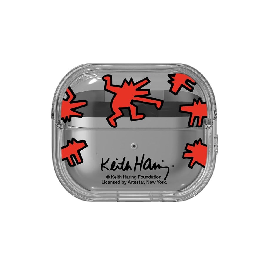 Handys - Cover & Cases - Samsung Galaxy Buds3 / Buds3 Pro - Keith Haring Slickback Clear Case - Red - GP-FPR630SBARW