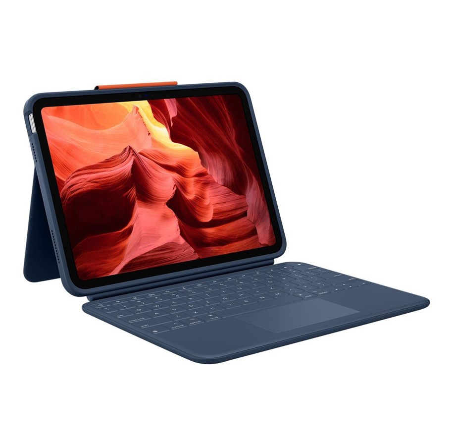 Tastaturen - Logitech Rugged Combo 4 Touch - keyboard and folio case - with trackpad Input Device - Tastatur & Folio-Set - Blau - 920-011183