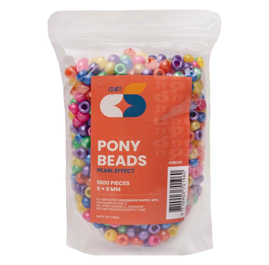 Kreativ-Spiele - Colorations - Pony Beads Mother of Pearl Effect 6x9 mm 1000 pcs. - 43BL04
