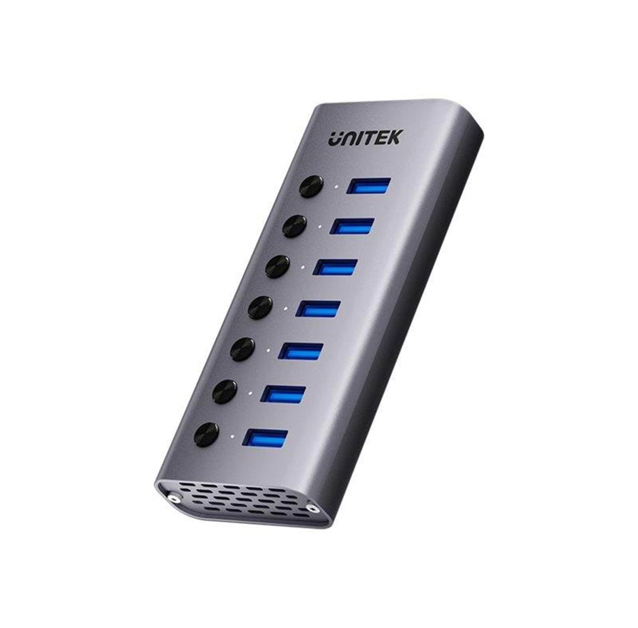 USB-Hubs - Unitek H1314A - hub - 7-in-1 individual switches - 7 ports USB-Hubs - USB 3.2 - 7 - Grau - H1314A01-EU