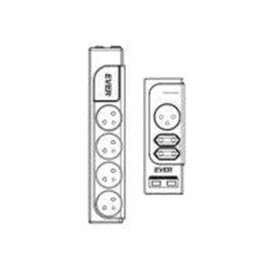 Stromkabel (Extern) - Ever Office Plus - surge protector - 2500 Watt - 6000 VA - T/LZ06-OFP018/0000