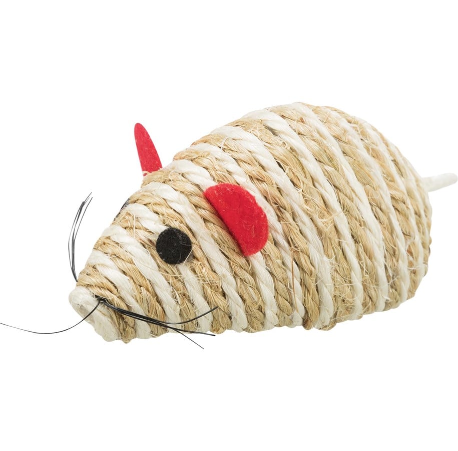 Katzen - Jolly Paw Katzenspielzeug Sisal-Maus mit Katzenminze & Glöckchen 10cm - JP34100