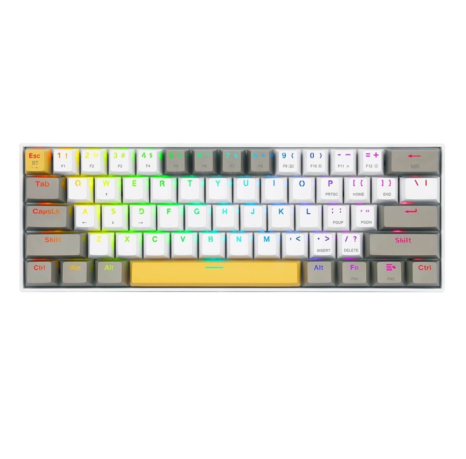 Tastaturen - REDRAGON K530-YL&WT&GY-RGB-PRO Draconic Pro keyboard - Gaming Tastatur - 65% - Englisch (US) - Weiss - K530-YL-WT-GY-RGB-PRO
