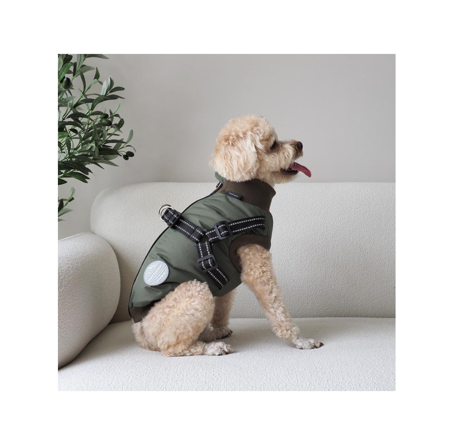 Hunde - Nordic Paws - Dogcoat Thor with harness 35cm - Green S - 697271866224