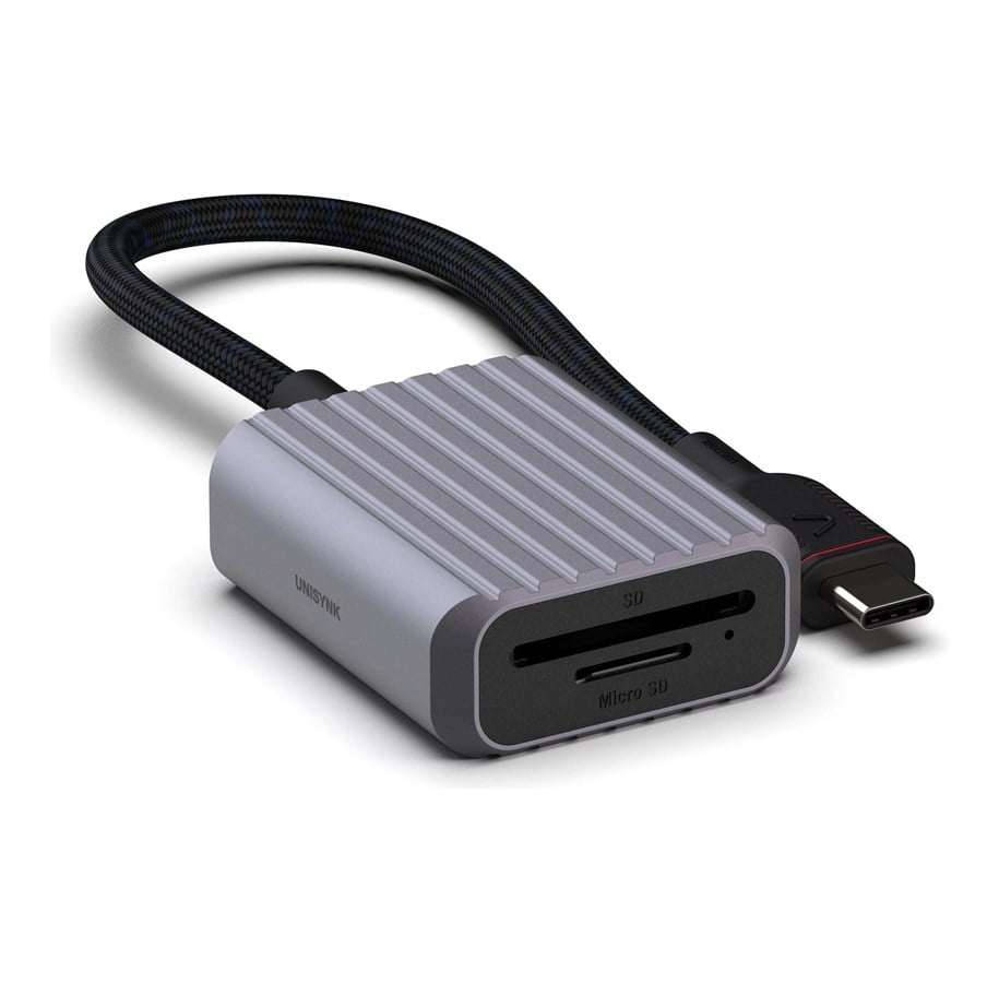 Speicherkarten Lesegerät/Adapter - Unisynk USB-C to Card Adapter- Grey - 10382