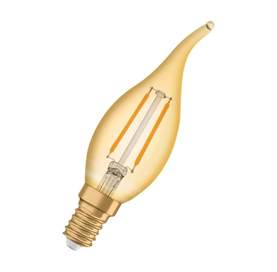 LED-Birnen - Osram LED-Lampe Vintage 1906 Candle Gust 120lm 1.5W/824 Gold Dimmable E14 - 4099854091551