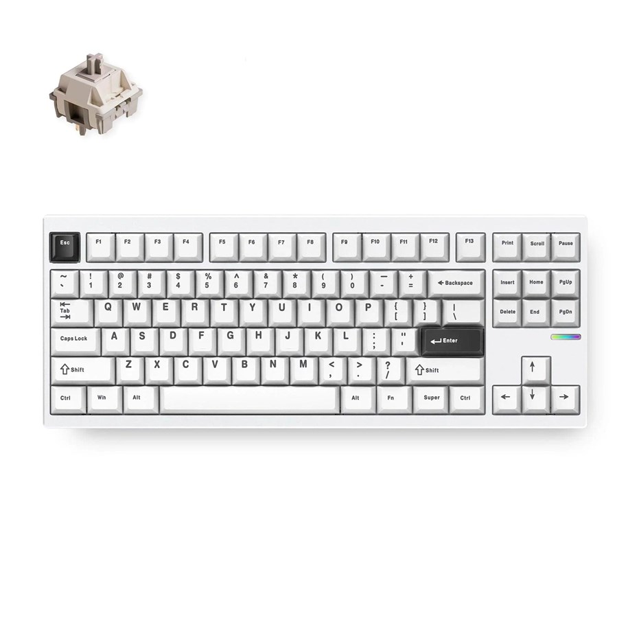 Tastaturen - MCHOSE GX87 Ultra Aluminum Wireless Gasket Mounted - Gaming Tastatur (TKL) - 80% - Englisch (US) - Weiss - GX87-A5
