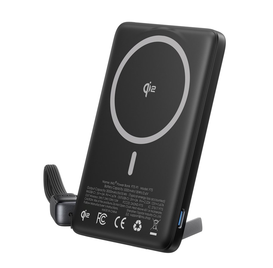 Powerbank (Akku) - INIU MagPro Slim 5K Black | P75-P1 Powerbank (Akku) - schwarz - 5000 mAh - 6975141096073