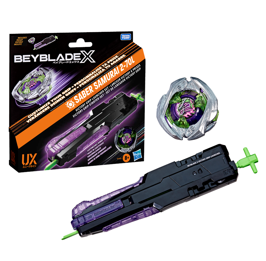 Spielzeug - Beyblade  X Victory Grip Launcher Set - Saber Samurai 2-70L - G1862EU40