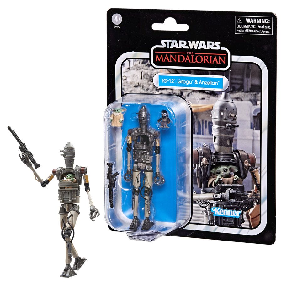 Figuren - Star Wars The Mandalorian The Vintage Collection IG-12 Grogu & Anzellan 9.5 cm - G06705L00