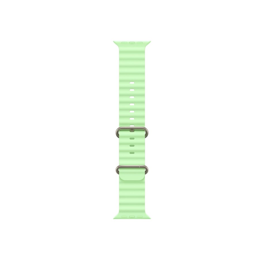 Smartwatch - Accessories - Apple 49mm Neon Green Ocean Band - Natural Titanium Finish - MGCF4ZM/A