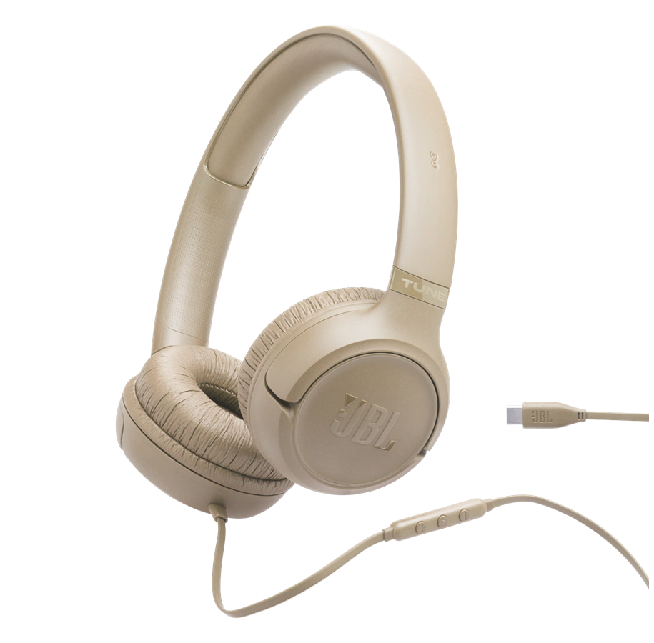 Kopfhörer/Headsets - JBL Tune 530C Wired USB-C On-ear Headphones Beige - JBLT530CBEG