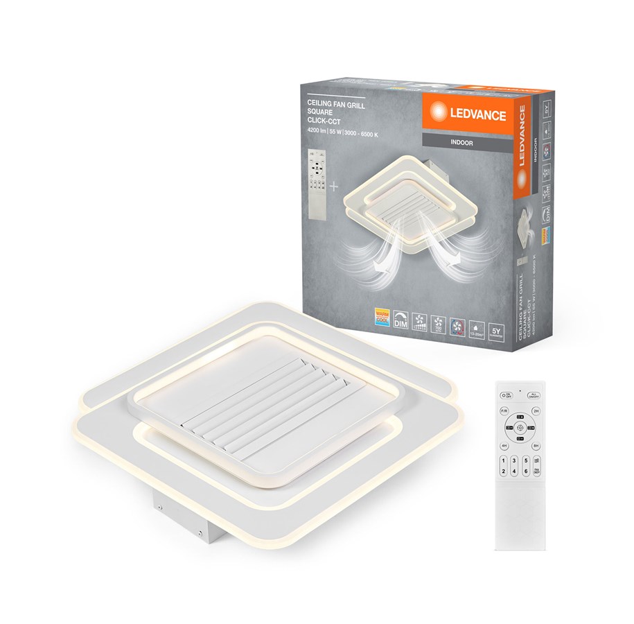 Lampen - Osram Ceiling Fan Grill Square 55W CCT white - 4099854397677