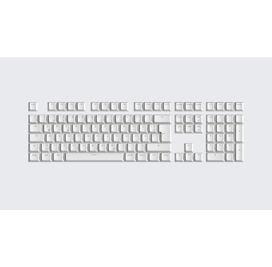 Tastaturen - Wooting PBT ISO Keycaps - Just White - Keycaps - Deutsch - Weiss - KC2-DE1-PDS-WH1