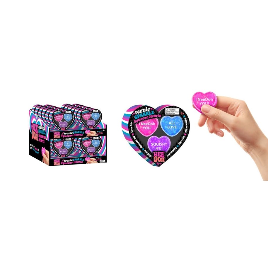 Kleine Mitbringsel für Kinder - NeeDoh Teenie Sparkle Hearts - 200540