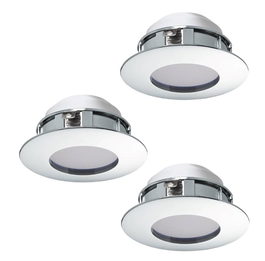 Lampen - EGLO PINEDA EINGEBAUT. SET 3X500LM DÄMPFER. Ø78 CHROM - 95815