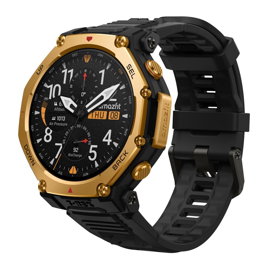 Smartwatches, Pulsuhren, Sportuhren & Schrittzähler - Amazfit T-Rex 3 Pro 48mm - Black Gold - W2443EU5N
