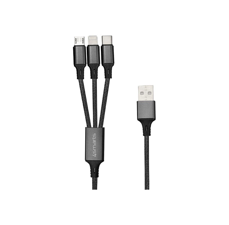 USB Kabel - 4smarts ForkCord 3-in-1 Underversal Charging Cable - 1 m - 4S468743