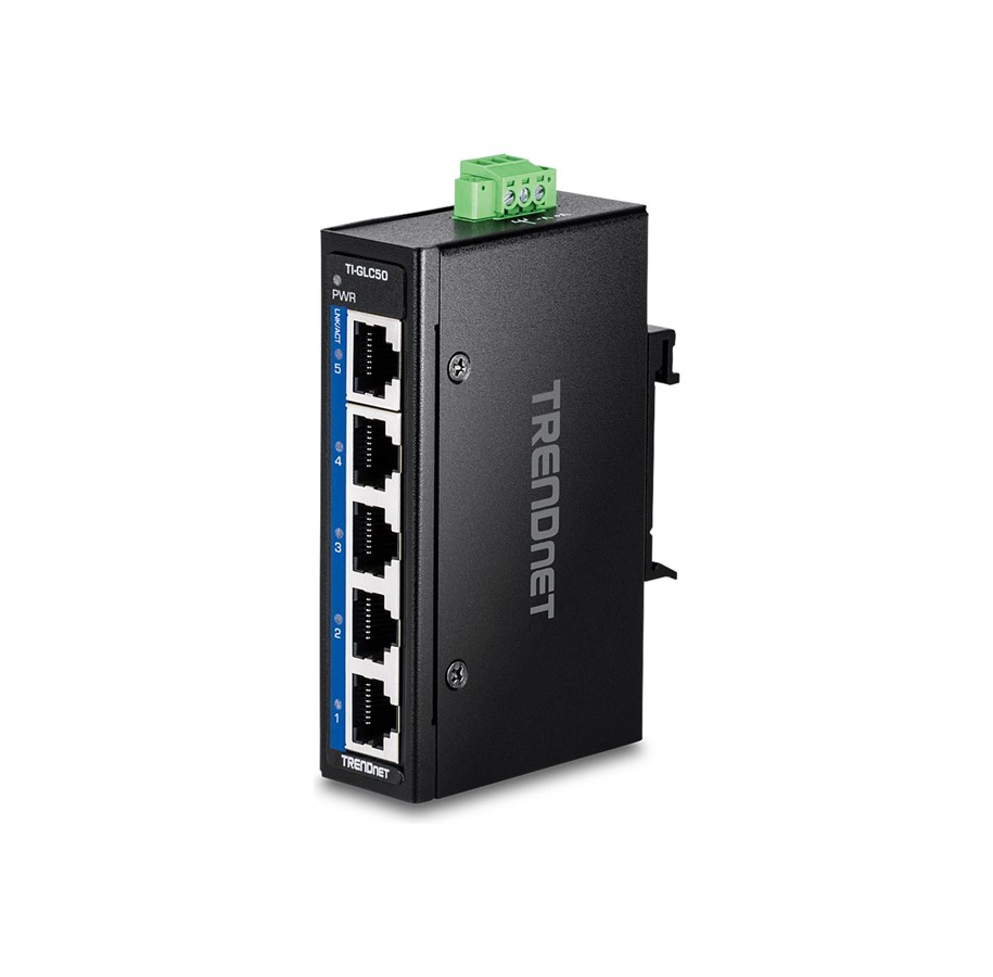 Switches - TRENDnet TI-GLC50 - Version V1.xR - switch - industrial mini - 5 ports - TAA Compliant - TI-GLC50