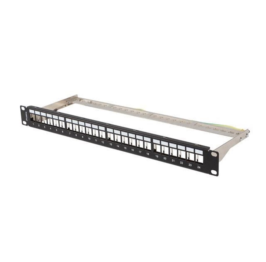 Netzwerkzubehör - Lanberg Patch Panel Blank 24-Port 1U 19" FTP for Keystone Modules Black - PPKS-0924-B