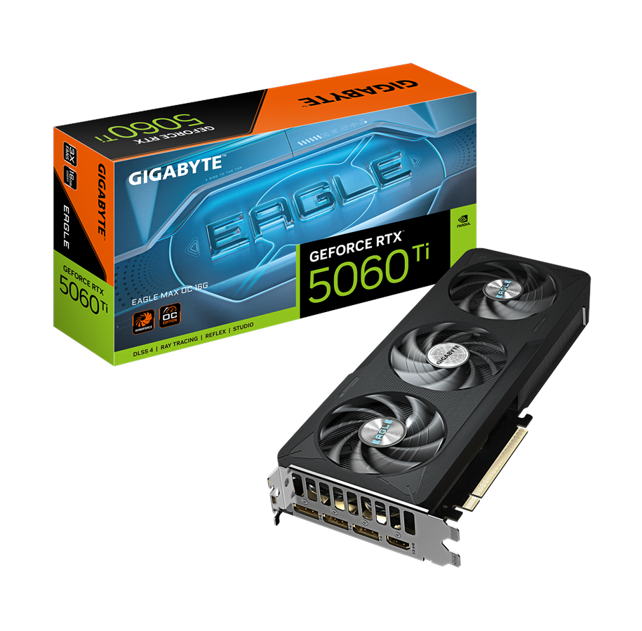 Grafikkarte - GIGABYTE GeForce RTX 5060 Ti EAGLE MAX OC - 16GB GDDR7 RAM - Grafikkarte - GV-N506TEAGLEMAX OC-16GD
