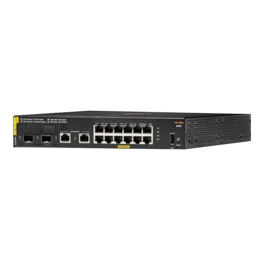 Switches - Hewlett Packard Enterprise HPE Aruba 6000 12G Class4 PoE 2G/2SFP 139W Switch - R8N89A#ACE