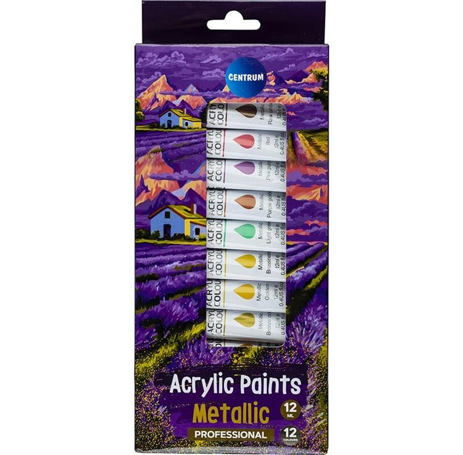 Hobby-Zubehör - CENTRUM Acrylic colors. 12 tubes of 12 ml. - 80225