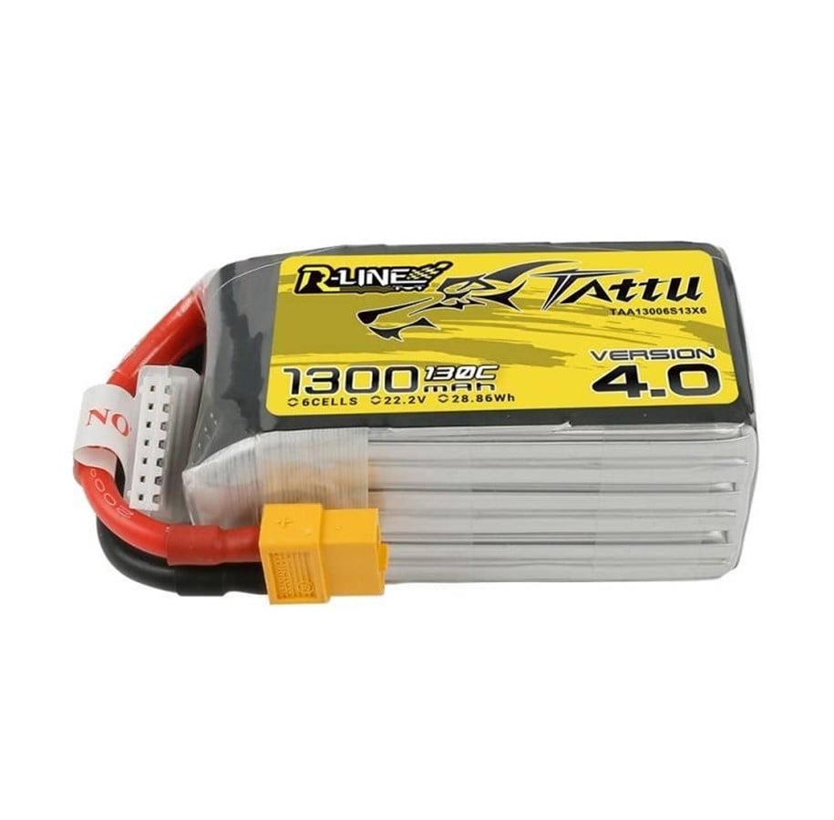 Drohnen - Gens ace &Tattu - 1300 mAh 22.2 V 130C 6S1P XT60 Battery R-Line 4.0 - TAA13006S13X6