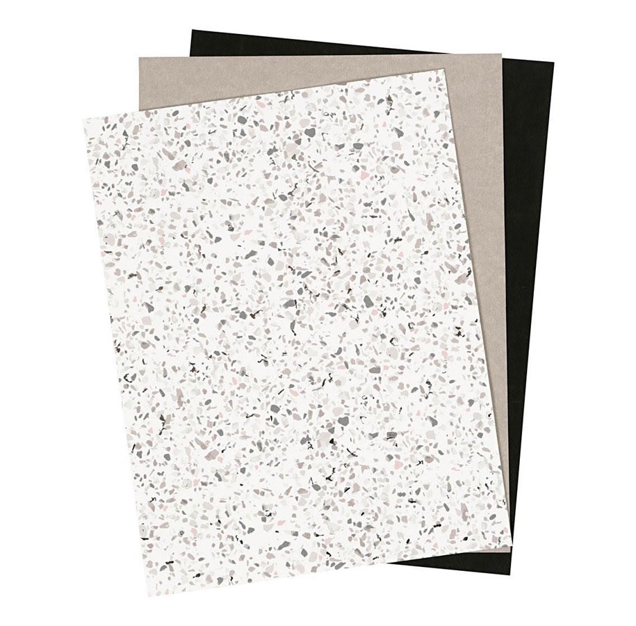 Kunst & Handwerk Ausstattung - Creativ Company - Faux Leather Paper Miscellaneous 3 Sheets - 498834