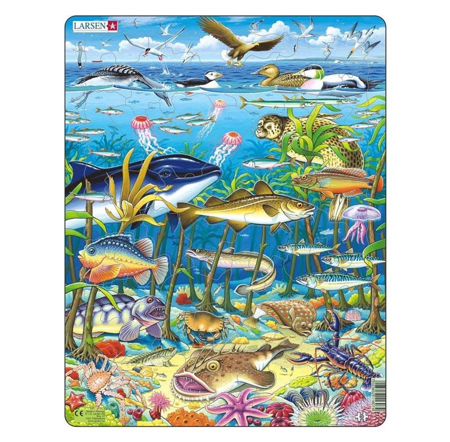 Puzzle - Selecta Play - Larsen Jigsaw Puzzle Animals - Sea Creatures of the North Atlantic Ocean 60 pcs. - LA-FH13