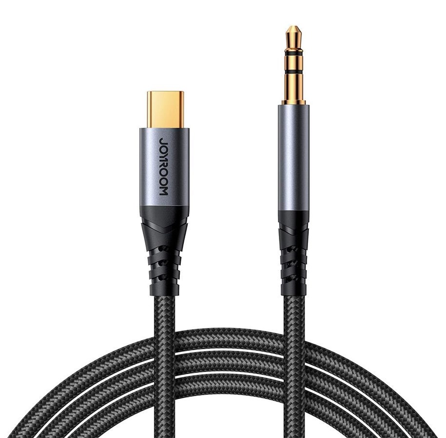Audio Kabel - Joyroom Audio Transfer Series SY-A07 Mini Jack 3.5mm/USB-C Cable 1.2m - Black - 6956116773786