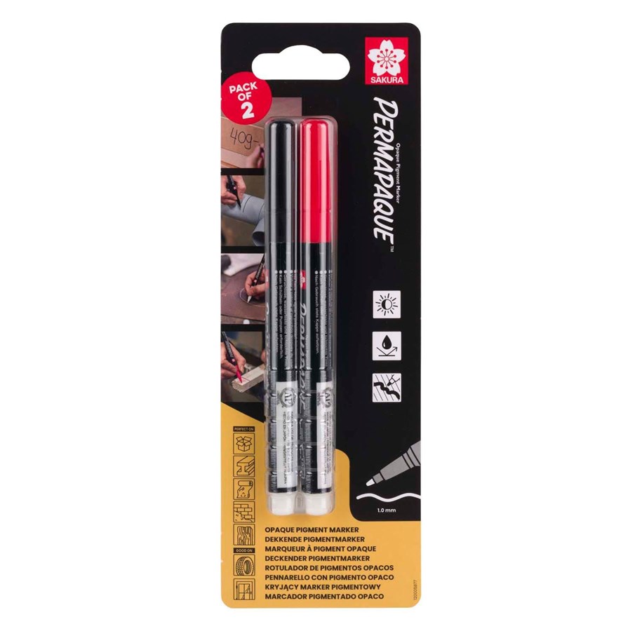 Utensilien zum Schreiben und Zeichnen - Sakura Permapaque Fine Set Black and Red - BLXZPKSN2B
