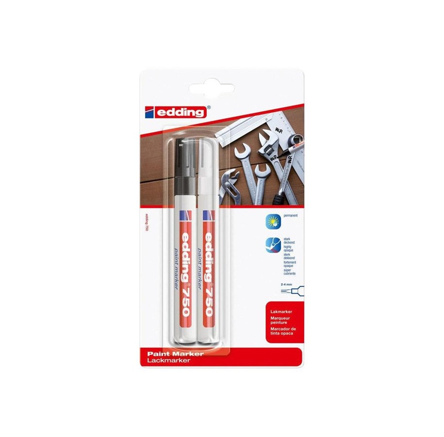 Utensilien zum Schreiben und Zeichnen - Edding - Felt-tip pen  Paint Marker White and Black - 81282046