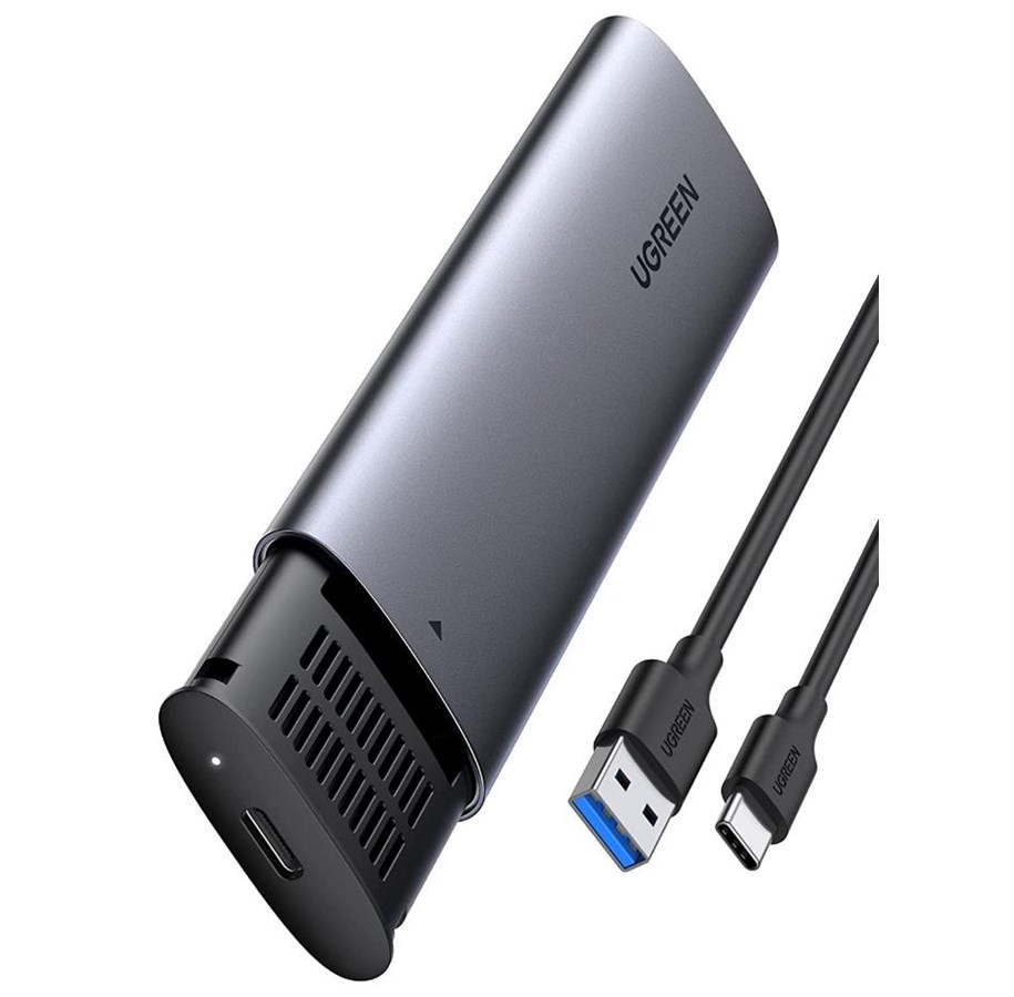 Festplatten Zubehör - UGREEN storage drive enclosure SSD enclosure Black Grey M.2 - 10903