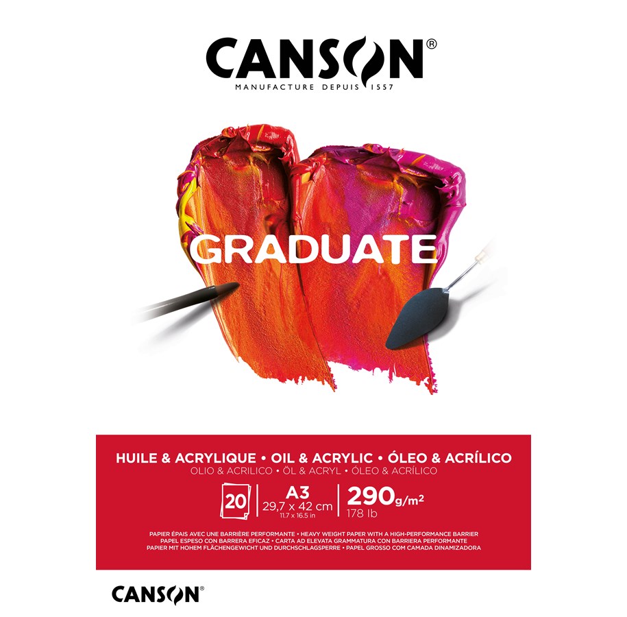Kunst & Handwerk Ausstattung - Canson Graduate Oil/Acrylic Pad A3 290G 20 SH - 17-400110381