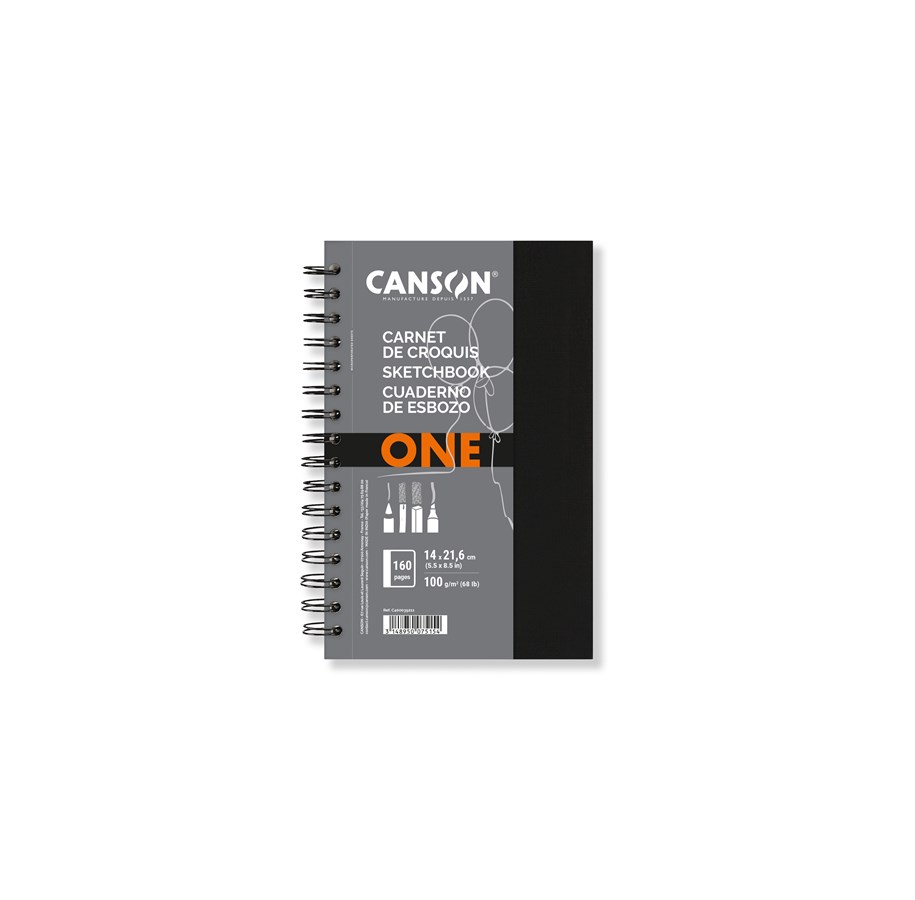 Kunst & Handwerk Ausstattung - Canson One Art Book 14x21.6 cm 100G Spiral 80 SH Portrait - 17-400039211