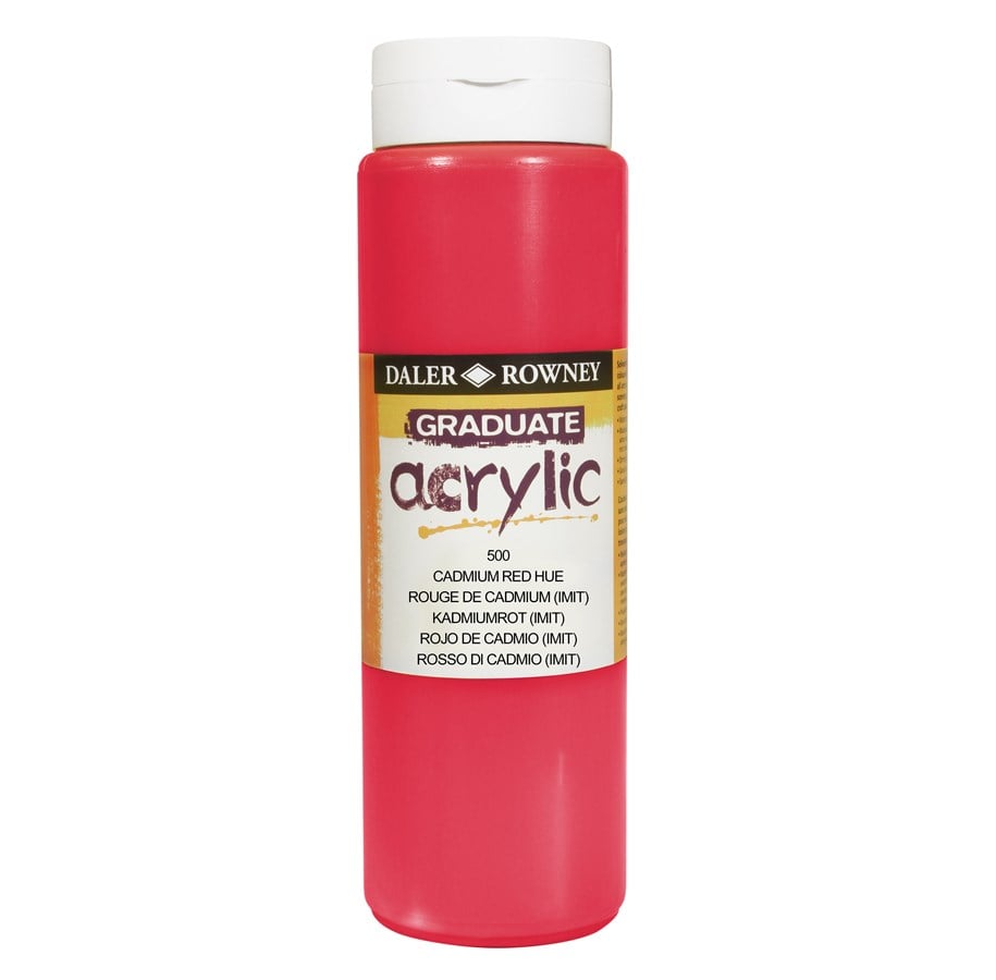 Kunst & Handwerk Ausstattung - Daler-Rowney Graduate Acrylic 500 ml Cadmium Red Hue - 16-123500500