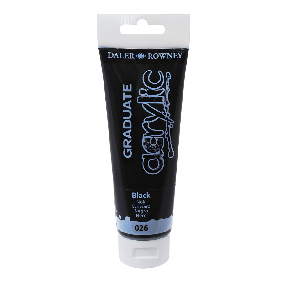 Kunst & Handwerk Ausstattung - Daler-Rowney Graduate Acrylic 120 ml Black - 16-123120026